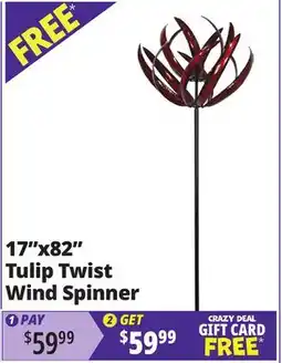 Ocean State Job Lot 17x82 Tulip Twist Wind Spinner offer