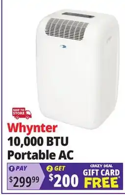 Ocean State Job Lot Whynter 10,000 BTU Portable AC offer