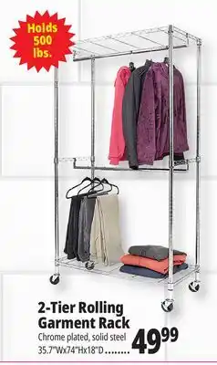 Ocean State Job Lot 2-Tier Rolling Garment Rack offer