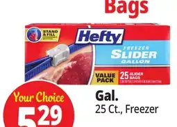 Ocean State Job Lot Hefty Freezer Gallon Slider Bags 25 Count offer