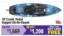 Ocean State Job Lot 10' Crank Pedal Dapper Sit-On Kayak offer