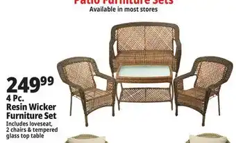 Ocean State Job Lot 4 Pc. Resin Wicker Furniture Set offer