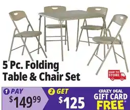 Ocean State Job Lot 5 Pc. Folding Table & Chair Set offer