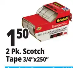 Ocean State Job Lot Scotch Transparent Tape 2-Count offer