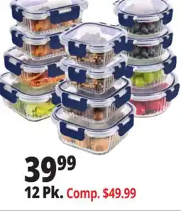 Ocean State Job Lot Home Living 12 Piece Glass Navy Storage Set with Lids offer