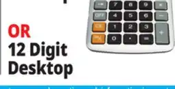 Ocean State Job Lot School Supplies Solar Powered 12-Digit Desktop Calculator with Battery Back-Up offer