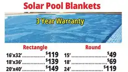 Ocean State Job Lot Solar Pool Blankets offer