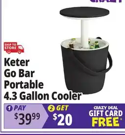 Ocean State Job Lot Keter Go Bar Portable 4.3 Gallon Cooler Graphite/Cream offer