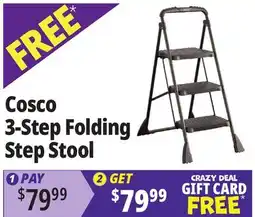 Ocean State Job Lot Cosco 3-Step Folding Step Stool offer