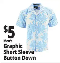 Ocean State Job Lot Men's Graphic Short Sleeve Button Down offer