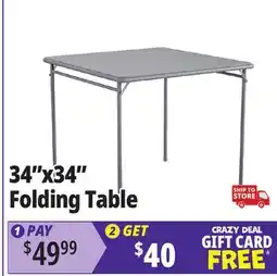 Ocean State Job Lot Cosco Square Vinyl Folding 4-Person Dining Table Gray offer