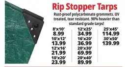 Ocean State Job Lot Rip Stopper Tarps offer