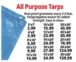 Ocean State Job Lot All Purpose Tarps offer