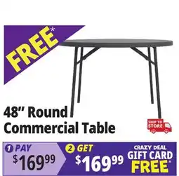 Ocean State Job Lot Cosco Zown Commercial 4' Round Banquet Table Gray offer
