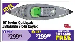 Ocean State Job Lot 10' Sevlor Quickpak Inflatable Sit-In Kayak offer