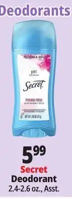 Ocean State Job Lot Secret Deodorant offer