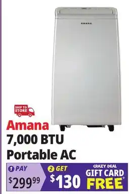 Ocean State Job Lot Amana 7,000 BTU Portable AC offer