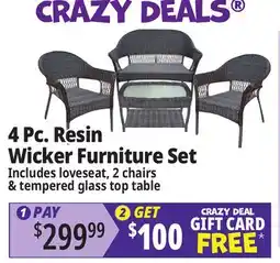 Ocean State Job Lot 4 Pc. Resin Wicker Furniture Set offer