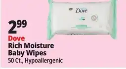 Ocean State Job Lot Dove Rich Moisture Baby Wipes offer