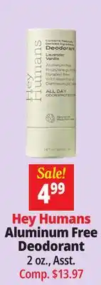 Ocean State Job Lot Hey Humans Aluminum Free Deodorant offer