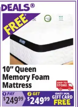 Ocean State Job Lot MOLBIUS 10 Medium Firm Feel Memory Foam Mattress Queen offer