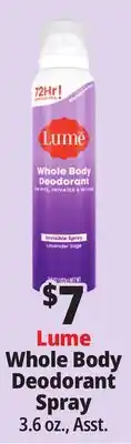 Ocean State Job Lot Lume Whole Body Deodorant Spray offer