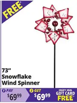 Ocean State Job Lot 73 Snowflake Wind Spinner offer