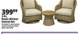 Ocean State Job Lot 3 Pc. Resin Wicker Swivel Set offer