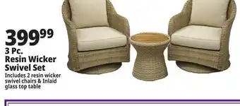 Ocean State Job Lot 3 Pc. Resin Wicker Swivel Set offer