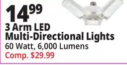 Ocean State Job Lot 3 Arm LED Multi-Directional Lights offer