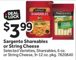 Stop&Shop Sargento Shareables or String Cheese offer