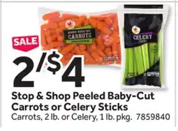Stop&Shop Stop & Shop Peeled Baby-Cut Carrots or Celery Sticks offer