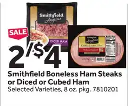 Stop&Shop Smithfield Boneless Ham Steaks or Diced or Cubed Ham offer