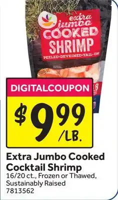 Stop&Shop Extra Jumbo Cooked Cocktail Shrimp offer