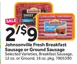 Stop&Shop Johnsonville Fresh Breakfast Sausage or Ground Sausage offer