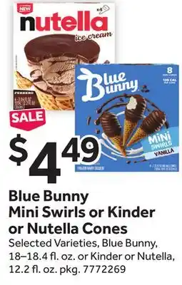 Stop&Shop Blue Bunny Mini Swirls or or Nutella Cones offer
