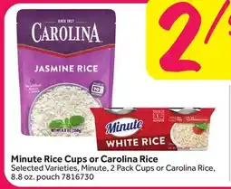 Stop&Shop Minute Rice Cups or Carolina Rice offer