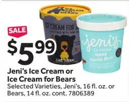 Stop&Shop Jeni's Ice Cream or Ice Cream for Bears offer