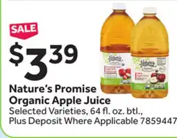 Stop&Shop Nature's Promise Organic Apple Juice offer