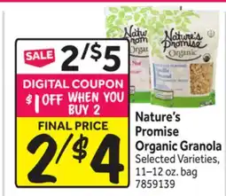 Stop&Shop Nature's Promise Organic Granola offer