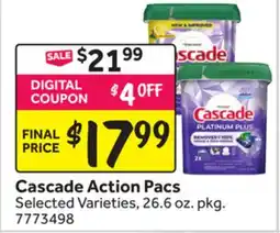 Stop&Shop Cascade Action Pacs offer