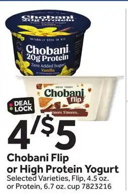 Stop&Shop Chobani Flip or High Protein Yogurt offer