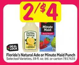 Stop&Shop Florida's Natural Ade or Minute Maid Punch offer