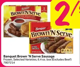 Stop&Shop Banquet Brown 'N Serve Sausage offer
