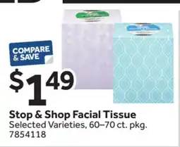 Stop&Shop Stop & Shop Facial Tissue offer