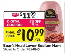 Stop&Shop Boar's Head Lower Sodium Ham offer