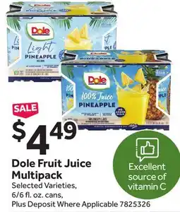 Stop&Shop Dole Fruit Juice Multipack offer