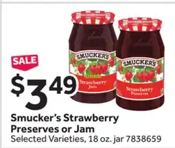 Stop&Shop Smucker's Strawberry Preserves or Jam offer
