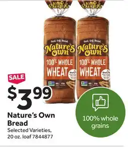 Stop&Shop Nature's Own Bread offer