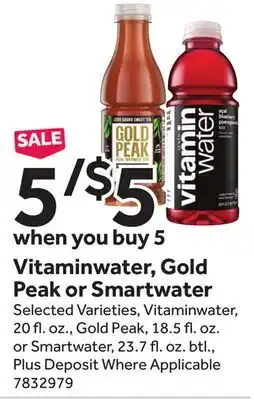 Stop&Shop Vitaminwater, Gold Peak or Smartwater offer